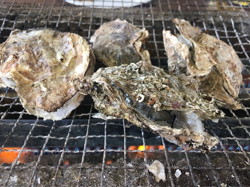 草津かき小屋の牡蠣