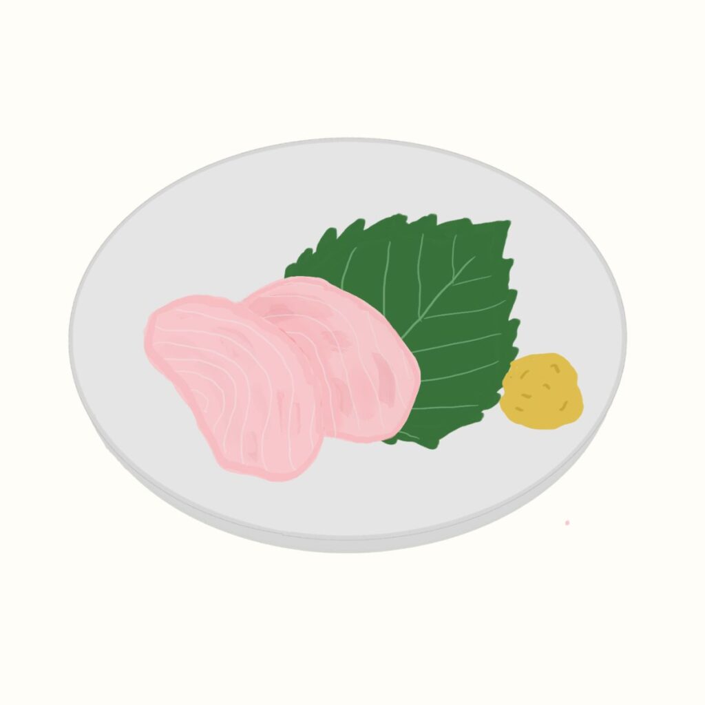 ワニ（サメ）の刺身